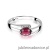 Pierścionek W119 Rodolit 0,50ct białe złoto