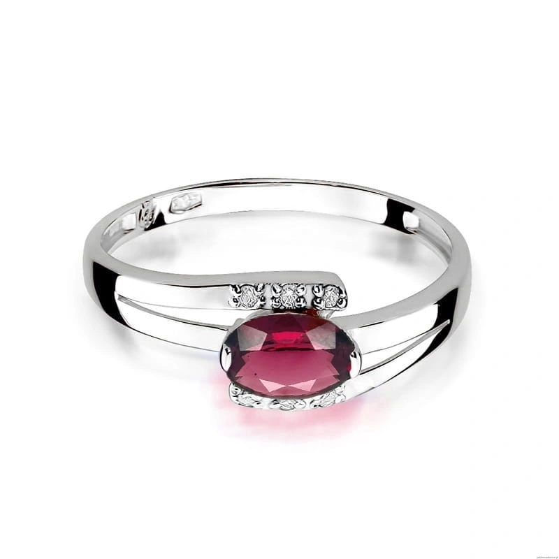 Pierścionek W119 Rodolit 0,50ct białe złoto