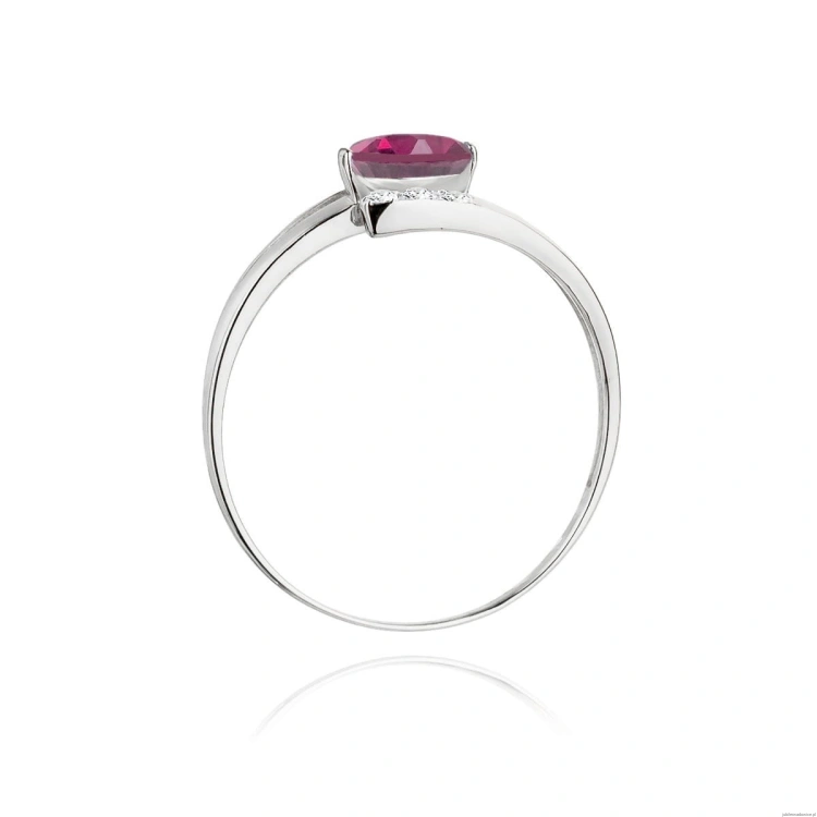 Pierścionek W119 Rodolit 0,50ct białe złoto