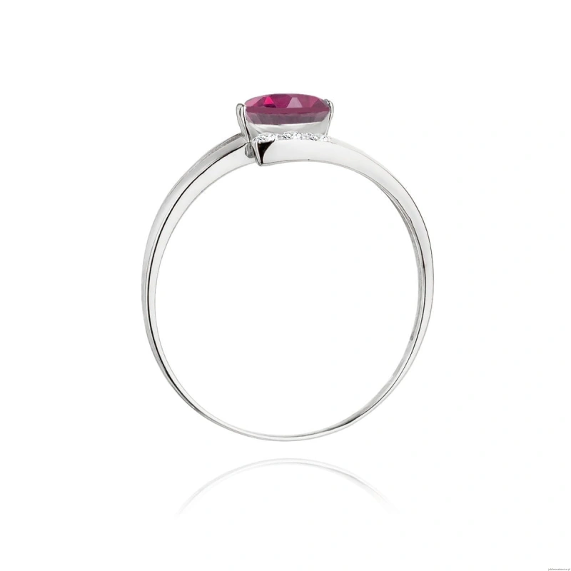 Pierścionek W119 Rodolit 0,50ct białe złoto