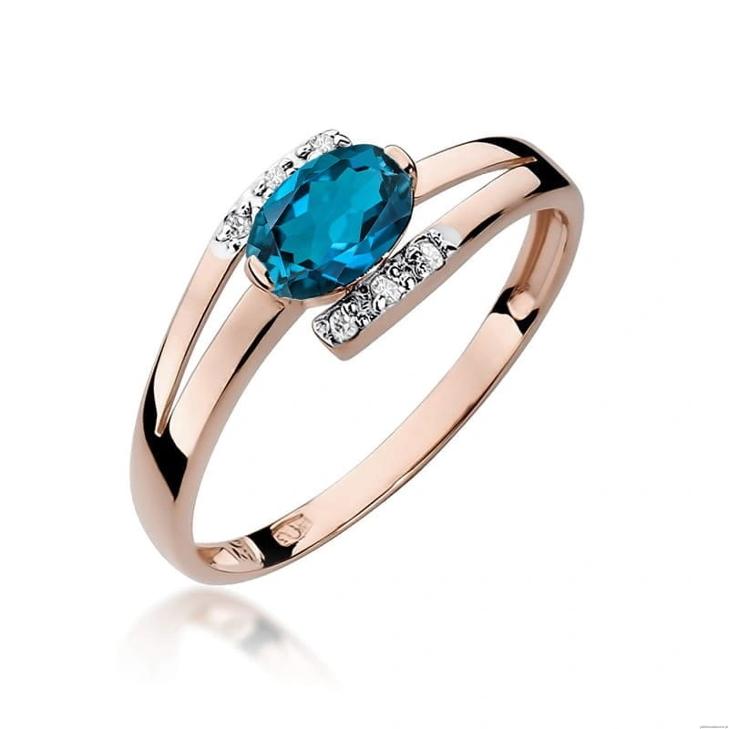 Pierścionek W119 Topaz London Blue 0,50ct różowe złoto
