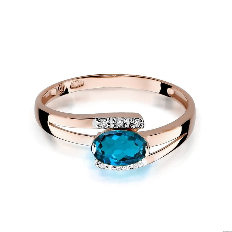 Pierścionek W119 Topaz London Blue 0,50ct różowe złoto