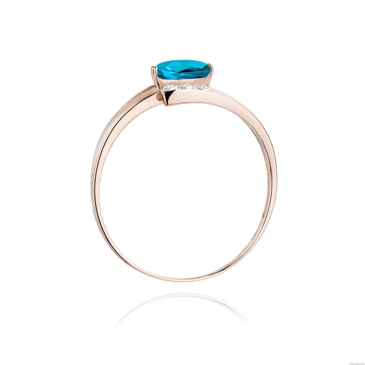 Pierścionek W119 Topaz London Blue 0,50ct różowe złoto