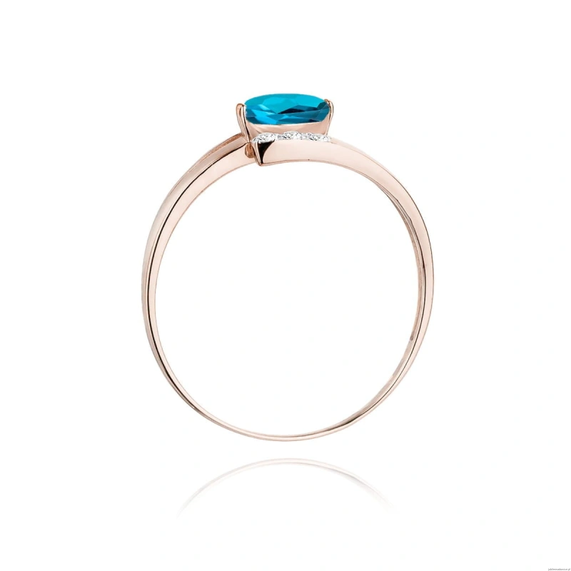 Pierścionek W119 Topaz London Blue 0,50ct różowe złoto