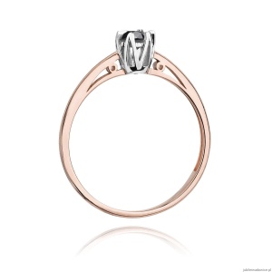 Pierścionek W133 Czarny Diament 0,20ct różowe złoto