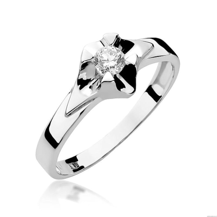 Pierścionek W155 Diament 0,25ct białe złoto