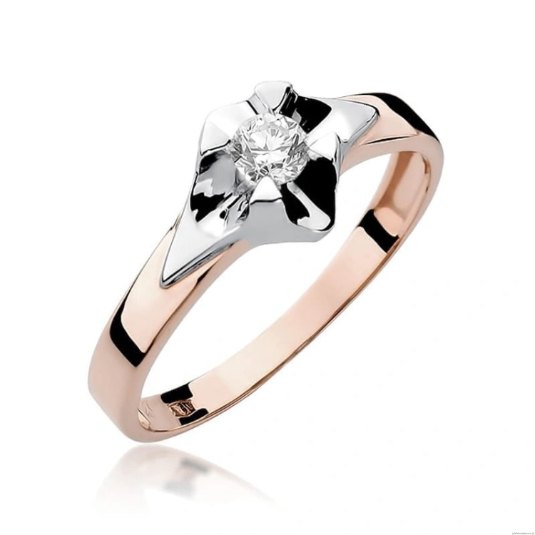 Pierścionek W155 Diament 0,23ct różowe złoto