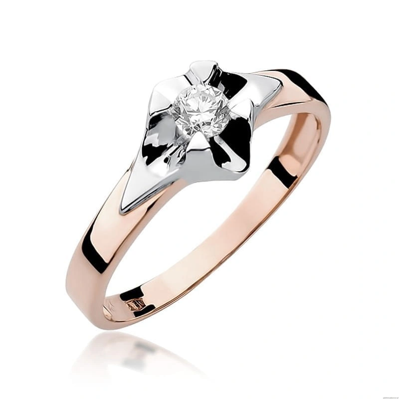 Pierścionek W155 Diament 0,23ct różowe złoto