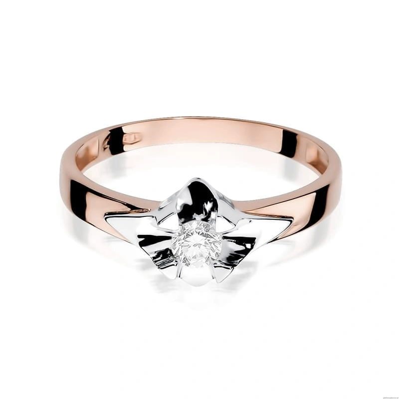 Pierścionek W155 Diament 0,23ct różowe złoto
