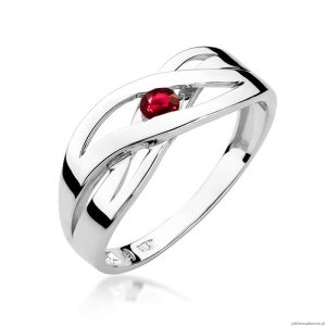 Pierścionek W156 Rubin 0,15ct białe złoto