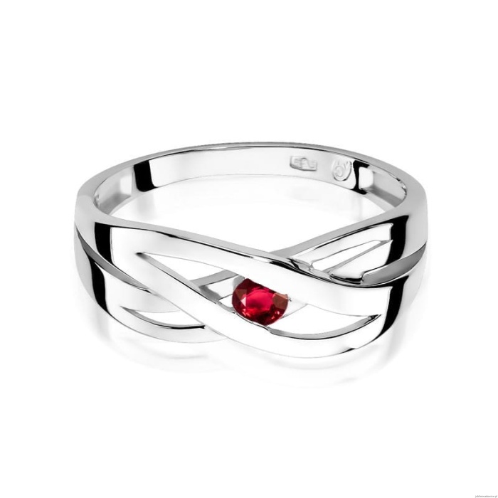 Pierścionek W156 Rubin 0,15ct białe złoto
