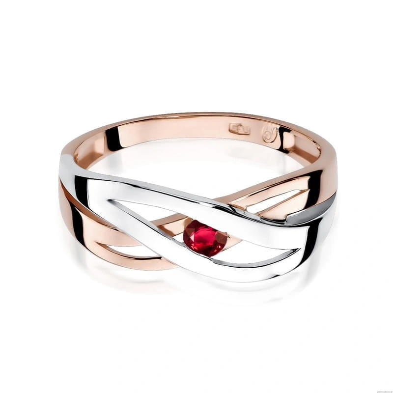 Pierścionek W156 Rubin 0,15ct różowe złoto