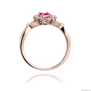 Pierścionek W182 Różowy Szafir 0,45ct różowe złoto