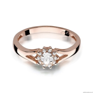 Pierścionek W185 Diament 0,10ct różowe złoto
