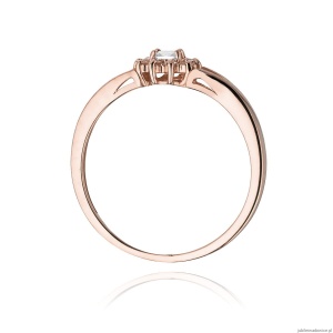Pierścionek W185 Diament 0,10ct różowe złoto