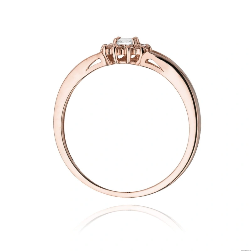 Pierścionek W185 Diament 0,10ct różowe złoto