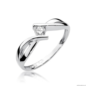 Pierścionek W191B Diament 0,08ct białe złoto