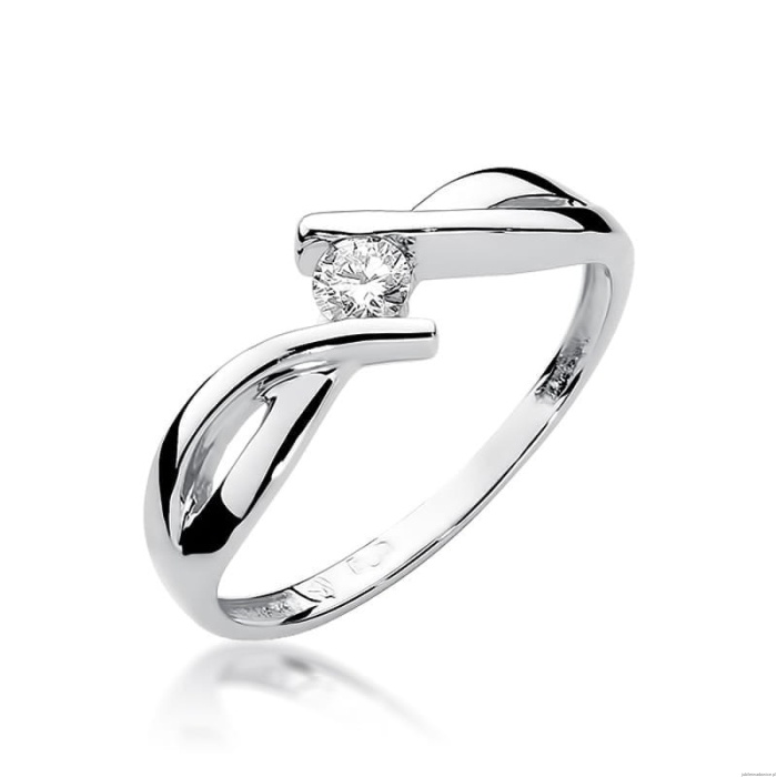 Pierścionek W191B Diament 0,08ct białe złoto