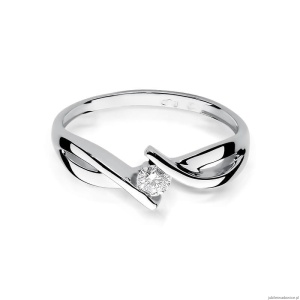 Pierścionek W191B Diament 0,08ct białe złoto