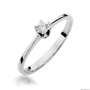 Pierścionek W220 Diament 0,12ct białe złoto