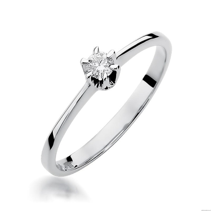 Pierścionek W220 Diament 0,12ct białe złoto