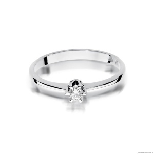 Pierścionek W220 Diament 0,12ct białe złoto