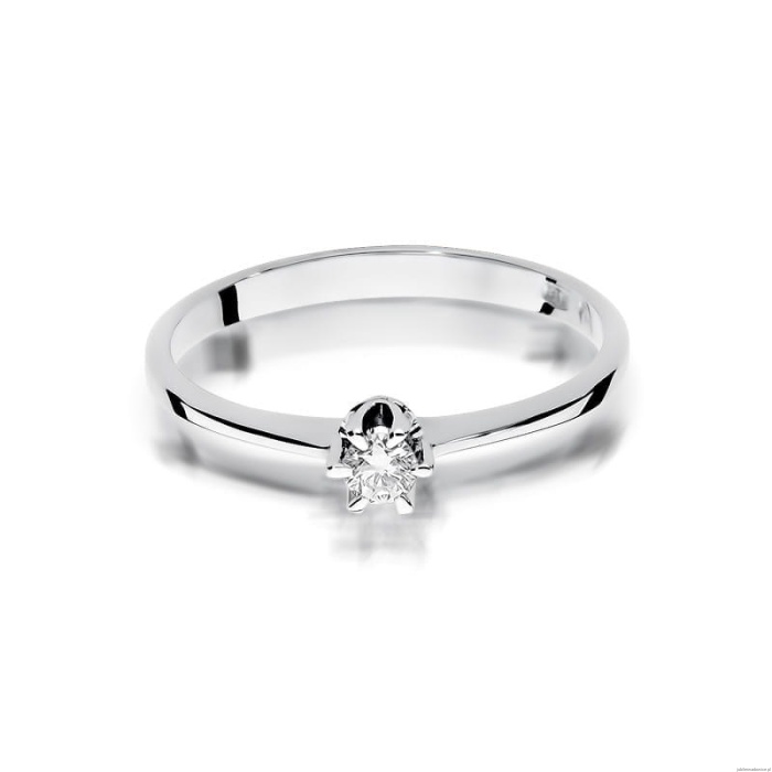 Pierścionek W220 Diament 0,12ct białe złoto