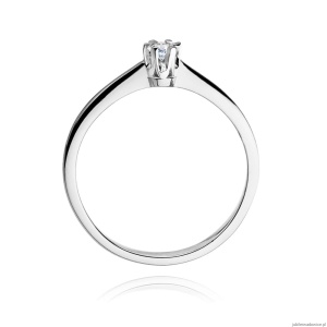 Pierścionek W220 Diament 0,12ct białe złoto