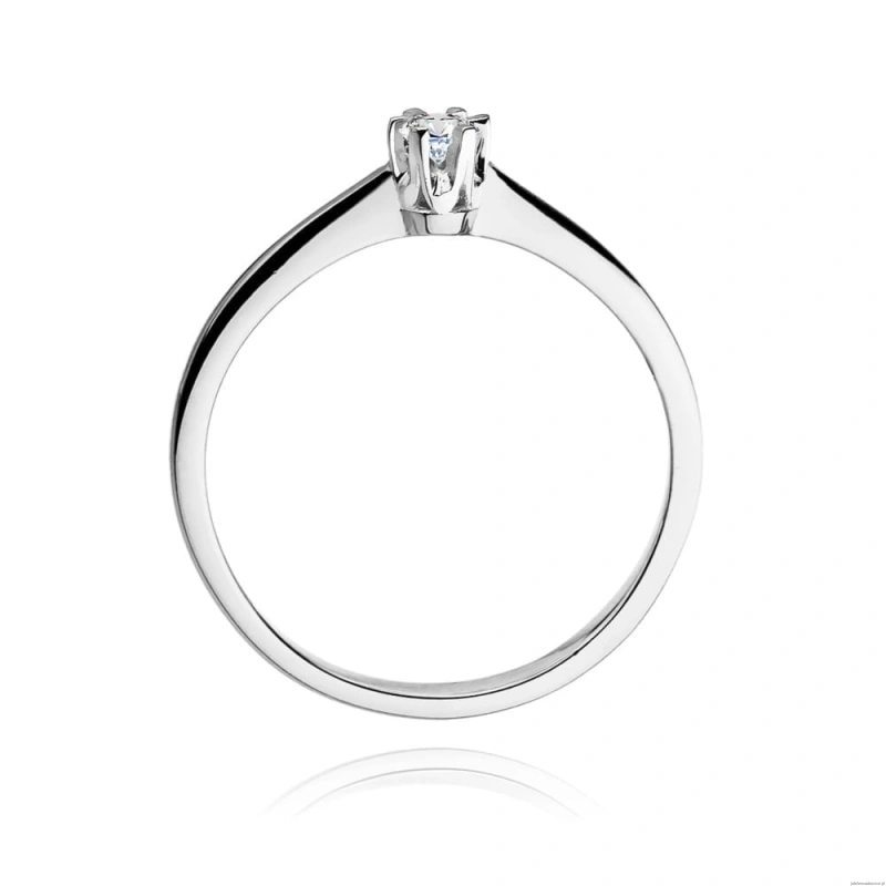 Pierścionek W220 Diament 0,12ct białe złoto