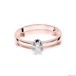 Pierścionek W220 Diament 0,12ct różowe złoto