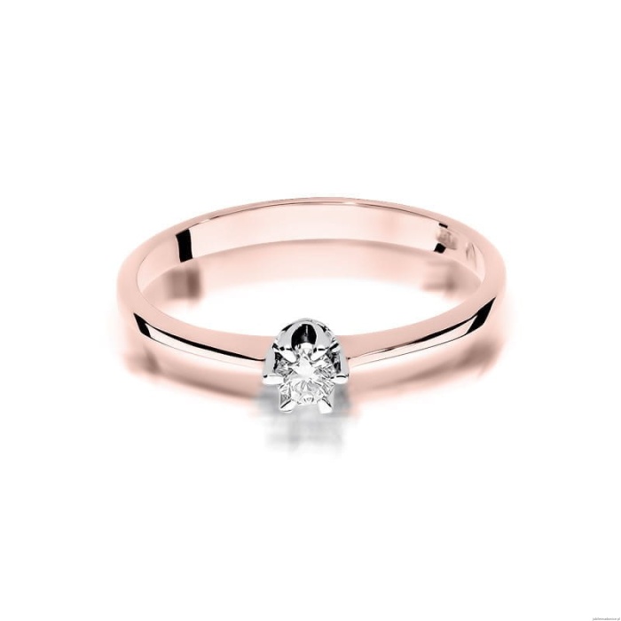 Pierścionek W220 Diament 0,15ct różowe złoto