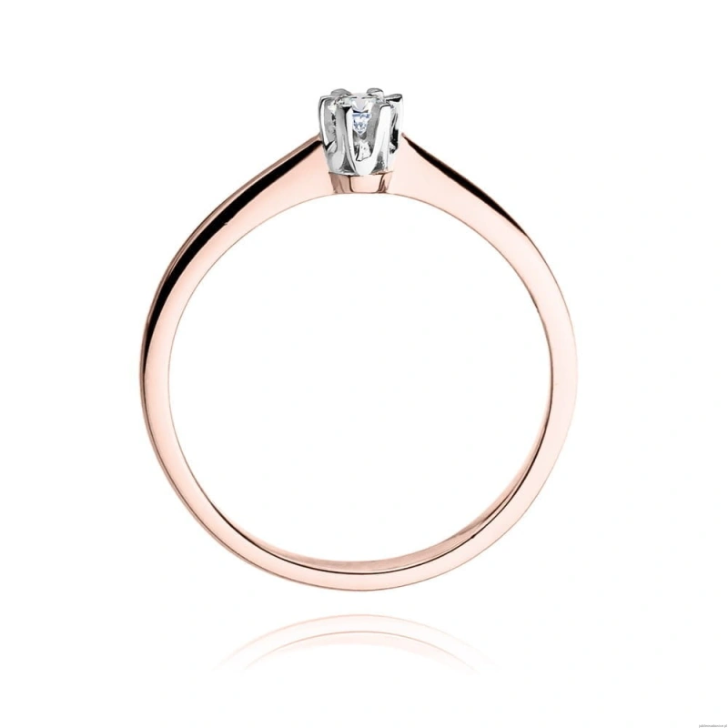 Pierścionek W220 Diament 0,15ct różowe złoto