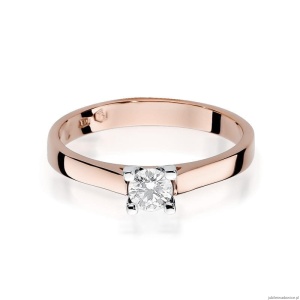 Pierścionek W221B Diament 0,20ct różowe złoto