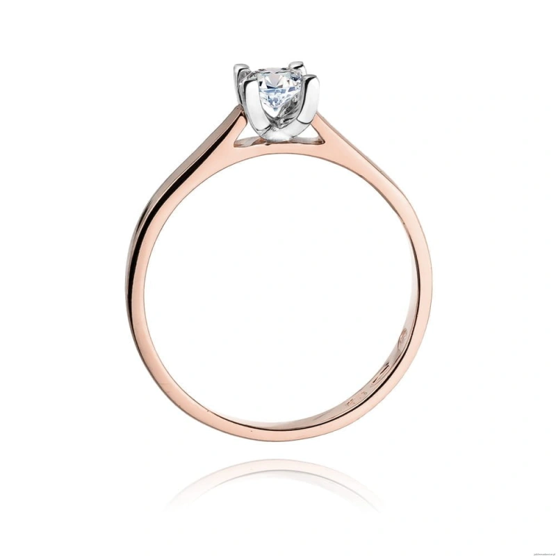 Pierścionek W221B Diament 0,20ct różowe złoto