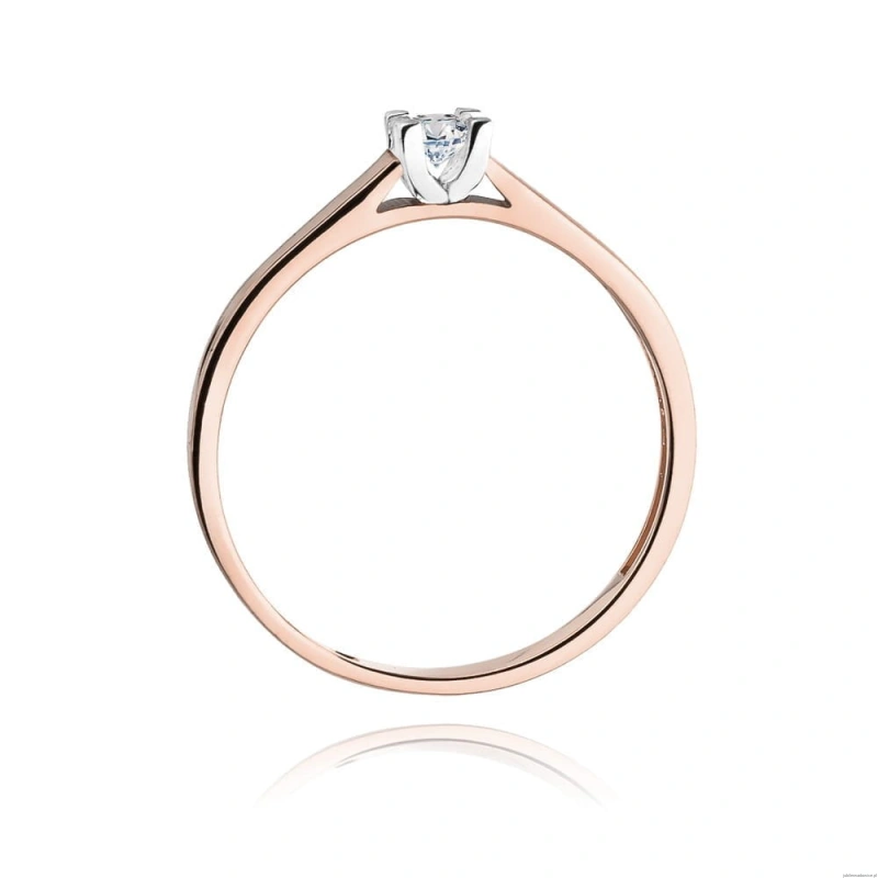 Pierścionek W221 Diament 0,12ct różowe złoto