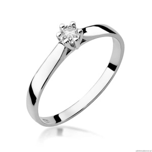 Pierścionek W222 Diament 0,12ct białe złoto