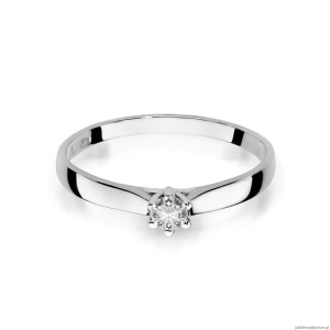 Pierścionek W222 Diament 0,12ct białe złoto