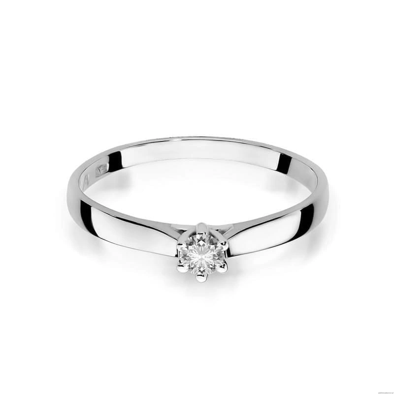 Pierścionek W222 Diament 0,12ct białe złoto
