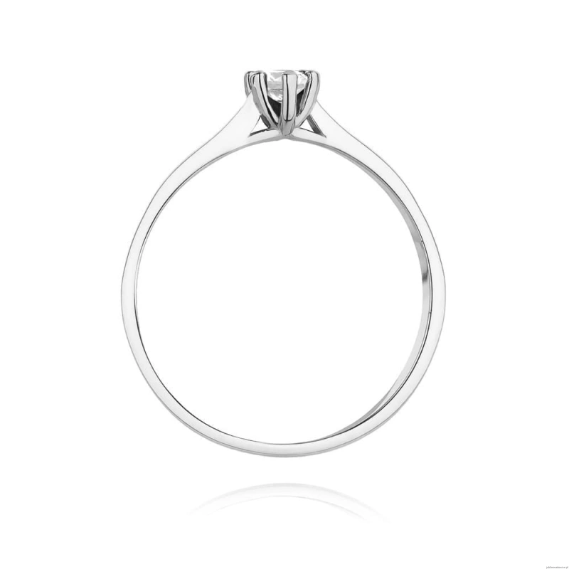 Pierścionek W222 Diament 0,12ct białe złoto