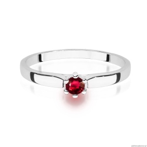 Pierścionek W222 Rubin 0,15ct białe złoto