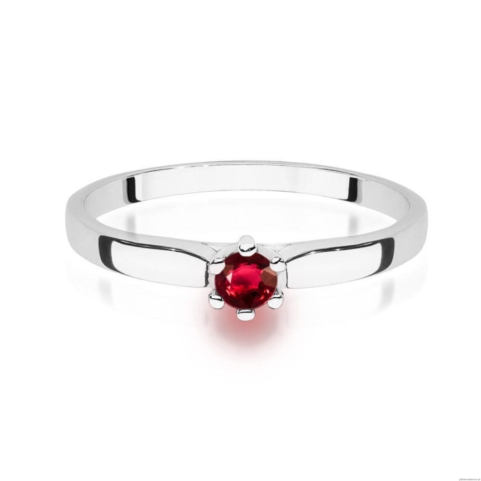 Pierścionek W222 Rubin 0,15ct białe złoto