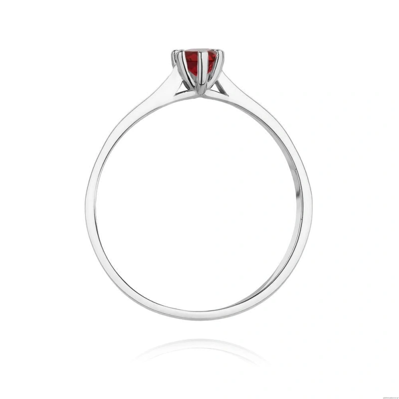 Pierścionek W222 Rubin 0,15ct białe złoto