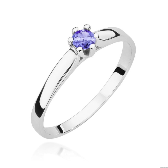 Pierścionek W222 Tanzanit 0,15ct białe złoto
