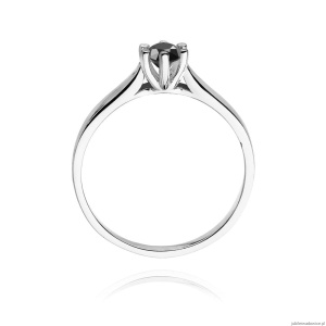 Pierścionek W222B Czarny Diament 0,30ct białe złoto