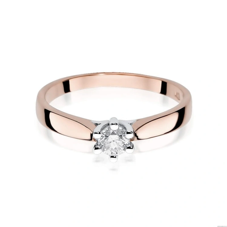 Pierścionek W222B Diament 0,23ct różowe złoto