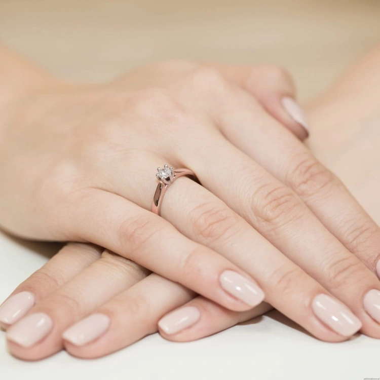 Pierścionek W222B Diament 0,23ct różowe złoto