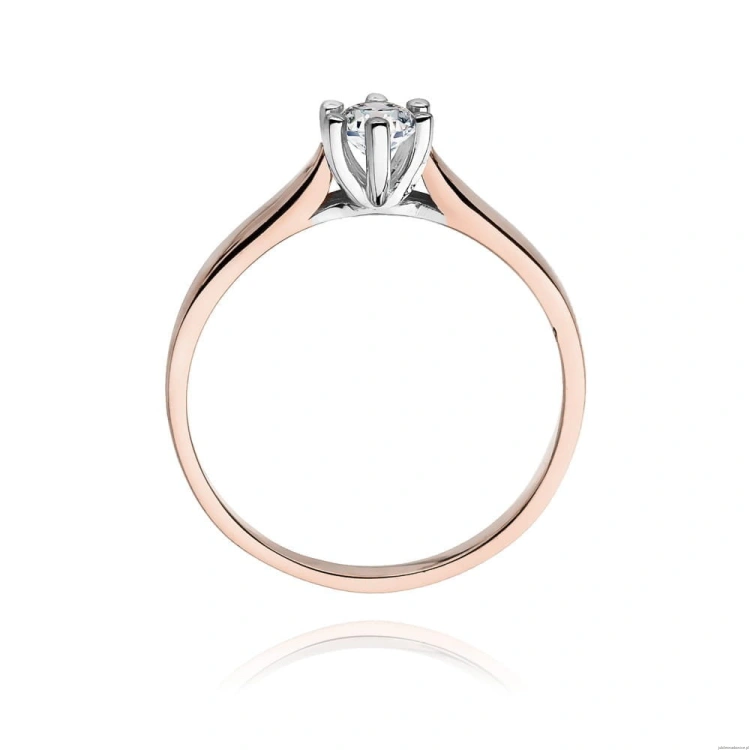 Pierścionek W222B Diament 0,23ct różowe złoto