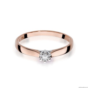 Pierścionek W222 Diament 0,12ct różowe złoto