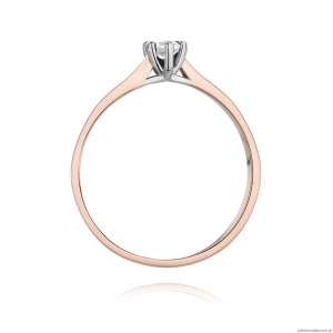 Pierścionek W222 Diament 0,12ct różowe złoto