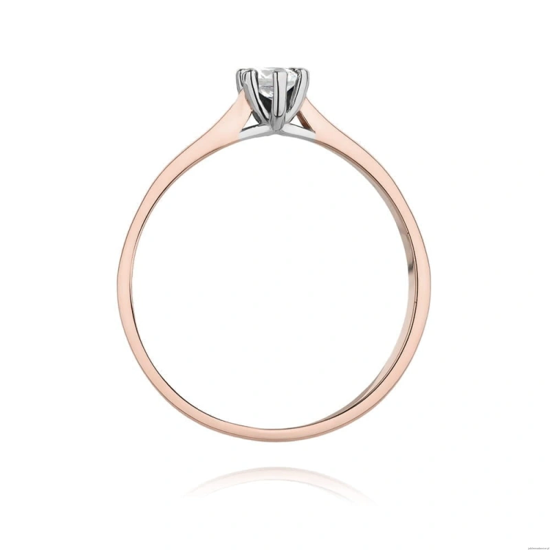 Pierścionek W222 Diament 0,12ct różowe złoto